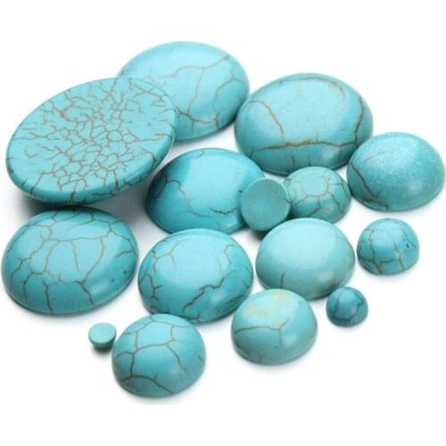 Howlite Stone Beads 6-30mm Natural Stone Turquoises Cabochon Beads Flatback Scrapbooking Domes Cabochon Cameo for Jewelry Making