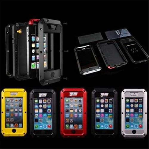 Case For iPhone 5 5s SE 6 6s Plus IPX3 Shockproof Waterproof Powerful Aluminum Gorilla Glass Metal Cell Phone Cover for iphone7