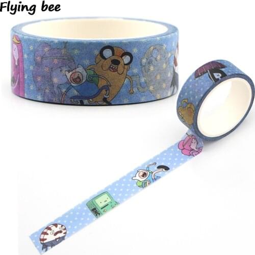 Flyingbee 15mmX5m Creative theme Cute Washi Tape Paper DIY Decorative Cartoon Adhesive Tape Kawaii Masking Tapes Supplies X0397