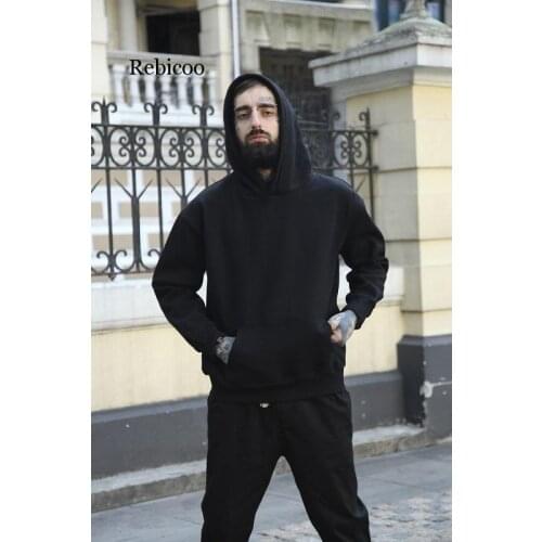 Nice hip hop hoodies with fleece WARM winter mens kanye west hoodie sweatshirt rebicoo solid pullover