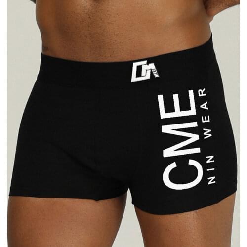 CMENIN Cotton Men Underwear Boxer Shorts Print Breathable Soft Cueca Male Panties Boxershorts Black White M/L/XL/XXL Underpants