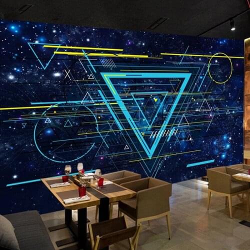 Custom Any Size Mural Wallpaper Modern Science Fiction Creative Stars Universe Line Wall Painting Bar KTV Backdrop Wall Stickers