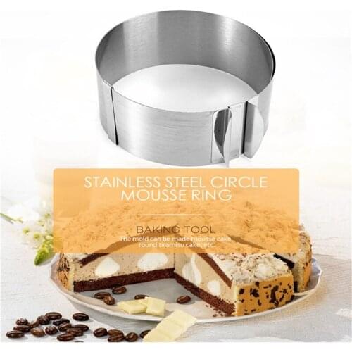 Round Mousse Cake Baking Tools Set Retractable Stainles Steel DIY Cake Mould Size Adjustable 16-30cm 6-12Inch Bakeware Tools