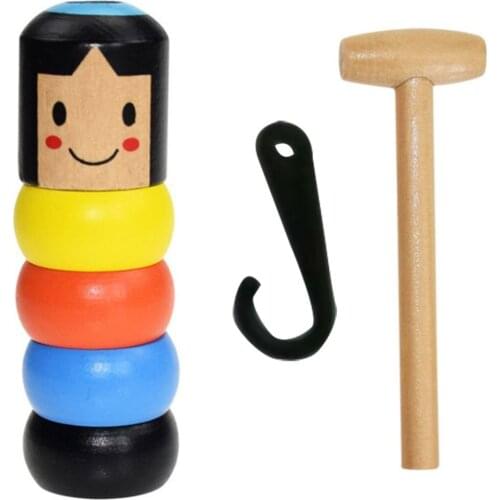 Immovable Tumbler Magic Daruma Unbreakable Wooden Man Magic Toy Magic Tricks Close Up Stage Magic Props Fun Toy Accessory