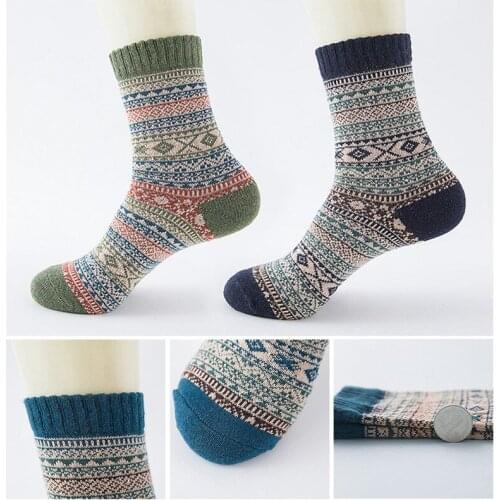 Winter Business Mens Thick Warm Stripe Wool Socks Striped Casual Sock Business Underwear Men Calcetines Hombre Socks