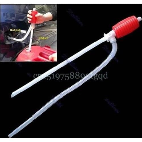 Portable Car Manual Hand Siphon Pump Hose Gas Oil Liquid Syphon Transfer Pump