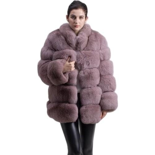 QIUCHEN Fur Coats With Collar