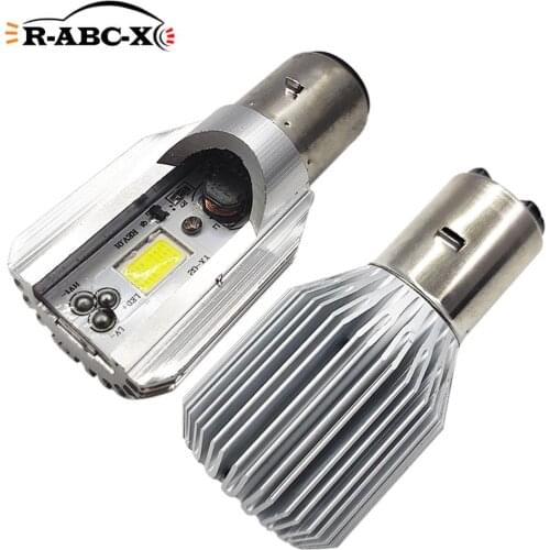 RUIANDSION 1X COB BA20D H6 White 6000K DC 12V-80V 24V 48V 50V Motorbikes Motorcycle Moped Scooter Headlight Led Bulb 9W Aluminum