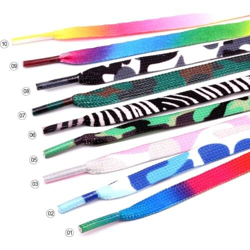 Flat Candy Color Gradient Shoe Laces Party Camping Boots Shoelace Canvas Strings Length 50Cm 80Cm 100Cm 120Cm Shoes Woman Men