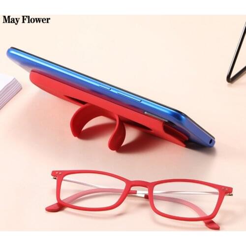 Sighttoo Thin Reading Glasses Women Anti Blue Light Reading Glasses For Men Square Eyeglasses With Phone Case Eyewear Diopters+2