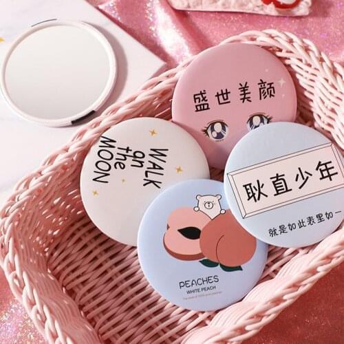 Makeup Mirror Portable Hand Vanity Compact Mini Round Pocket Student Dormitory Mirror Cosmetic Tool Travel Accessories