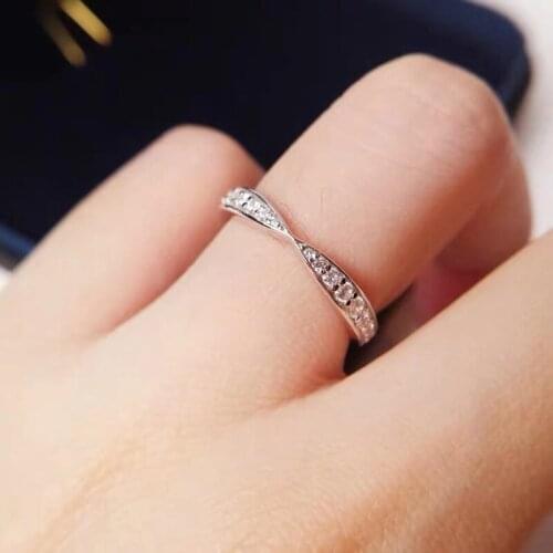 Pure 14K White Gold Ring Engagement Wedding ring DF color Trendy Moissanite Jewerly Tail Ring for Women