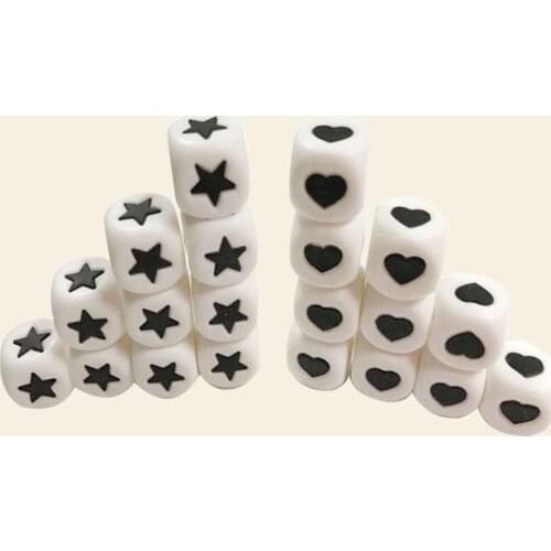 100 PCS Star & Heart Shape Silicone Cute Baby Pacifier Clips DIY Name For Baby Nipple Chains Accessories Beads Teething BPA Free