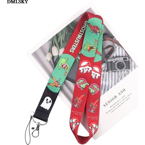 24pcs/lot M4790 DMLSKY Cartoon Ghost Lanyard Keychain for keys Badge ID Mobile Phone Key rings Women Men Neck Straps Accessories
