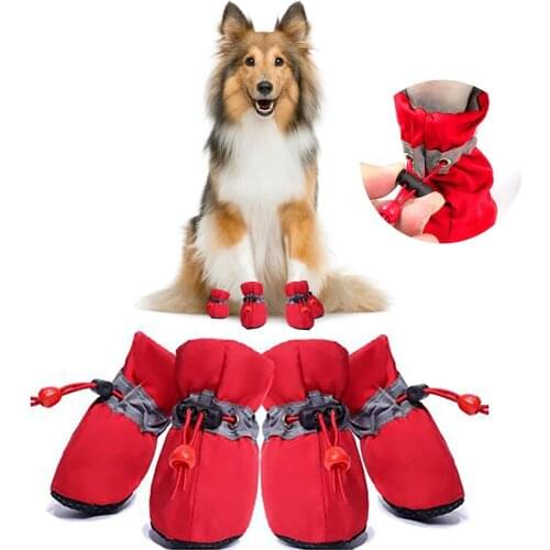 4Pcs/Lot Pet Shoes For Small Medium Dogs Outdoor Reflective Non Slip Wear Resistant Boots For Puppy French Bulldog Cover #BL2