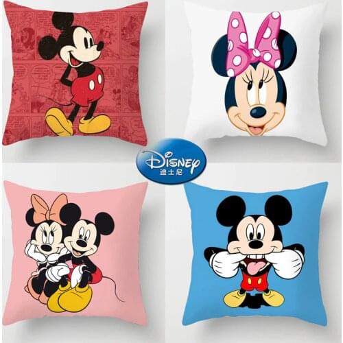 45x45cm Mickey Mouse Cushion Cover Disney Minnie Cartoon Pillowcase Home Decoration Home Textile