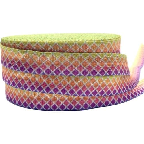 5 Yards 16mm Gradient Clover Printed fold over elastic bands DIY Crafts Apparel Accessories wedding Party decoration