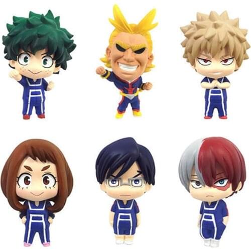 6pcs/set My Hero Academia Figures Toys Midoriya Izuku Bakugou Katsuki Bok Todoroki PVC Model Toys Dolls Gift for Children