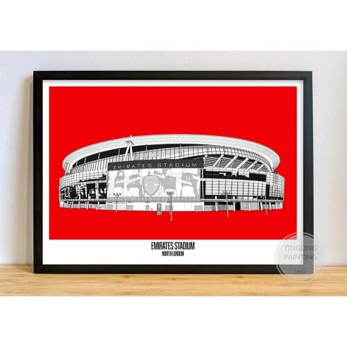 ARSN FC Emirates Stadium Inspired Poster Canvas Wall Art Painting UEFA Champions League Football Theme Cafe Bar Home Decor