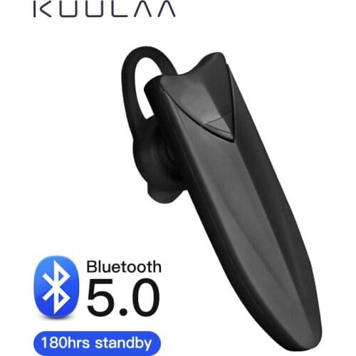 KUULAA Wireless Earphone Buletooth5.0 Headsets Single Ear Headphones For Drive Call With Microphone Handsfree Wireless Earloop