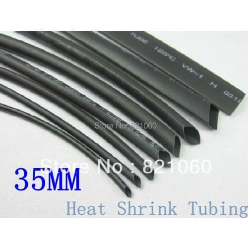 Black 35MM Heat Shrinkable Tube 35mm Inner Diameter Insulation Heat Shrink Tubing (2Meter/Lot)