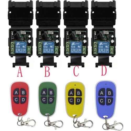 DC12V 24V 1CH 1 CH Mini Wireless RF Remote Control Light Switch 10A Relay Output Radio Receiver Module+Transmitter Garage Doors