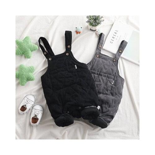 Childrens Overalls 2020 Autumn Winter New Baby Boys and Girls Warm Overalls Korean Toddler Trousers Baby Jumpsuit Overalls 1-4Y