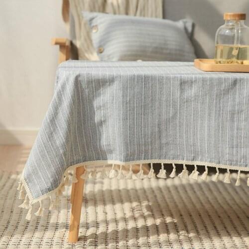 DUNXDECO Linen Tablecloths On The Table