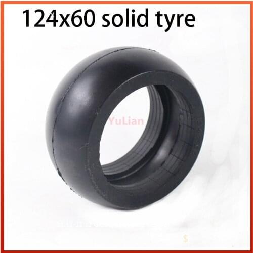 Hot Sale 124x60 Non- Pneumatic Tire Solid Tyre Explosion-proof Tyre for Electric Scooter, Trolley, Baby Carriage