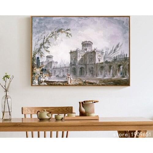 Cotton no frame classical figures building scenery canvas printings oil painting printed on cotton wall art decoration pictures