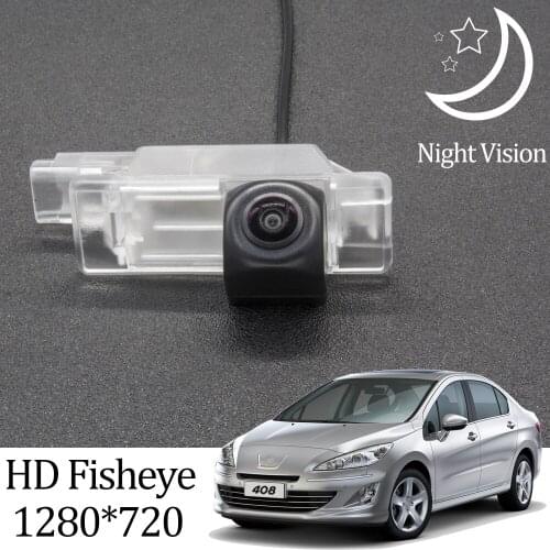 Owtosin HD 1280*720 Fisheye Rear View Camera For Peugeot 408 2010 2011 2012 2013 2014 Car Reverse Parking Accessories