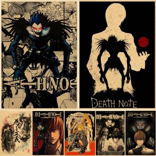 Classic japanese Anime Series Death Note Posters Retro Kraft Paper Poster Bar Room Decoration Painting Art Wall Sticker Picture