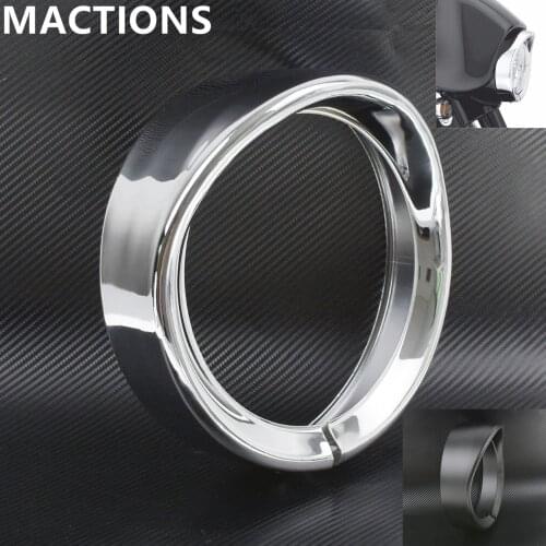 Headlight Headlamp Trim Ring 7 inch For Harley Touring Road King Electra Glide Black/Chrome