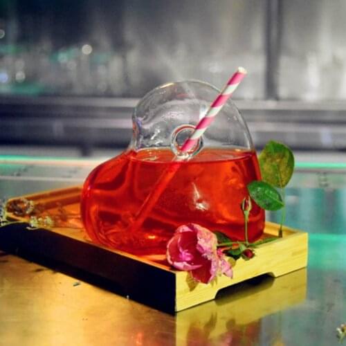 Creative Heart Shape Cocktail Glass Small Capacity Transparent Molecular Smoked Modelling Glass Fantasy Wine Cup Bar Drinkware
