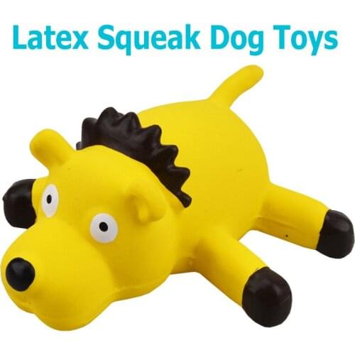 Latex Dog Chew Toys Cleaning Teeth Safety Latex Prevent Boredom Cartoon Lion Squeak Pet Toy Funny Training Dog Toy Accessories