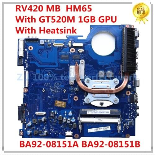 For Samsung RV420 Laptop Motherboard With GT520M 1GB GPU HM65 BA92-08151A BA92-08151B BA41-01610A BA41-01609A BA41-01608A