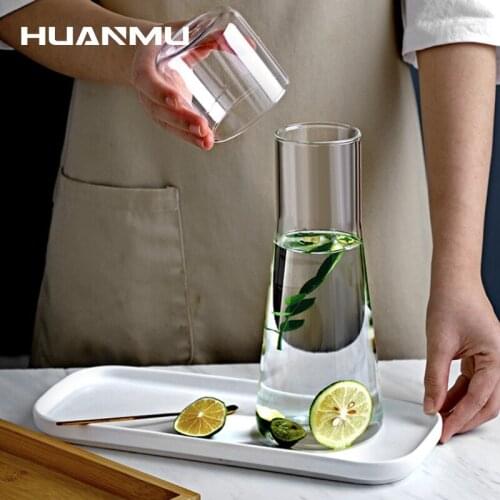 Multi-Purpose Glass Cold Kettle Teapot Water Cup Household Refrigerator Kettle Cup Juice Milk Beverage Afternoon Tea Glass