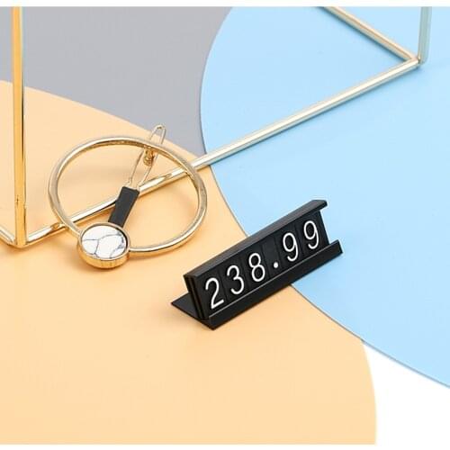 Aluminum Frame Jewelry Numeral Pricing Cube Sign Adjustable Number Price Tag Display Counter Stand Tag Label Set for Retail Shop