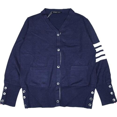 New 2021 men 3 Colors Luxury Warm winter classic striped buttons Casual Sweaters Cardigan Asian Plug Size High Drake pocket #J12