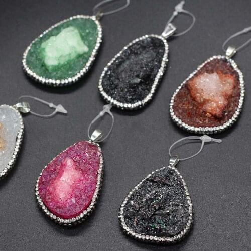 New Style Resin Pendant Irregular Drill Crystalline Germ Pendant For Jewelry Making DIY Necklace Bracelet Earrings Accessory