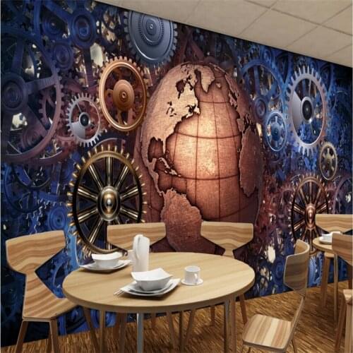 Beibehang Custom photo wallpaper large mural wall stickers mechanical gear bar KTV backdrop wall papel de parede wall paper