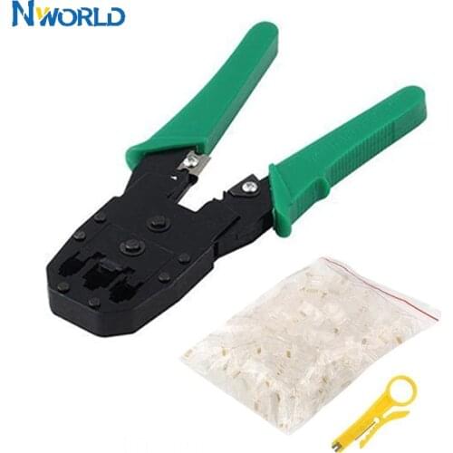Cat6 Cat5 RJ45 Crimper Set Network Cable Crimping Pliers Tool Kit With 10 PCS RJ45 8P8C Network Cable Connector