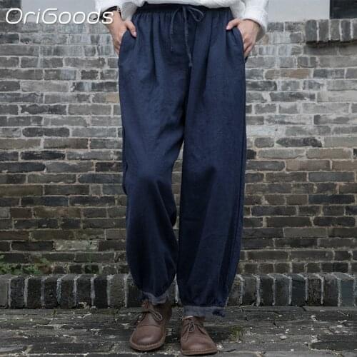 Женские брюки широкие ORIGOODS China At AliExpress