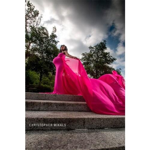 Sexy Elegant Maternity Dresses Strapless Floor Lenght Pregant Women For Photo Wedding Prom Party Nightgown