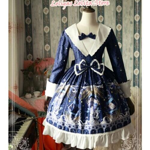 City of Star ~ Sweet Printed Long Sleeve Lolita Dress by Magic Tea Party