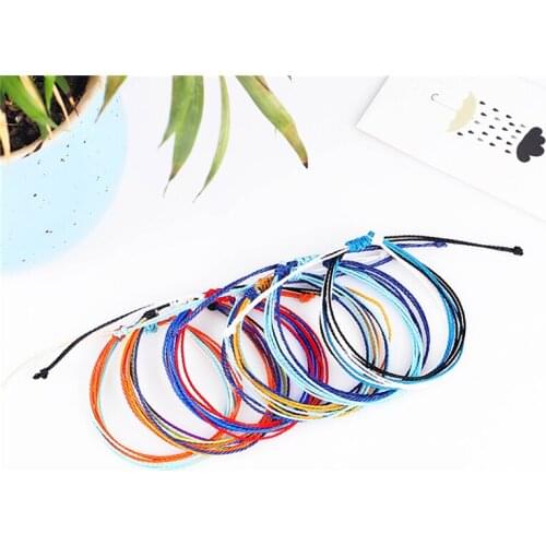 Wax Wire Woven Bracelets Handmade Friendship Lucky Hand Rope Mixed Original In Summer Hot Sale Waterproof 2021 Color Rope Chain