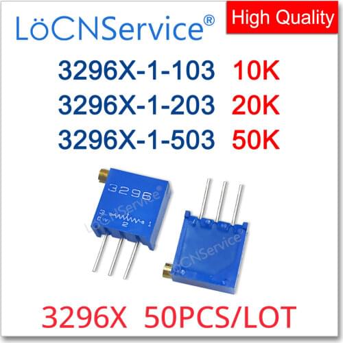3296X 50PCS 10K 20K 50K Trimming Potentiometer Made in China High Quality 3296X-1-103 3296X-1-203 3296X-1-503 103 203 503