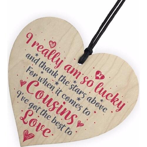 Got The Best Cousins Wooden Heart Family Plaque Thank You Gift Birthday Present Christmas Home DIY Decorations
