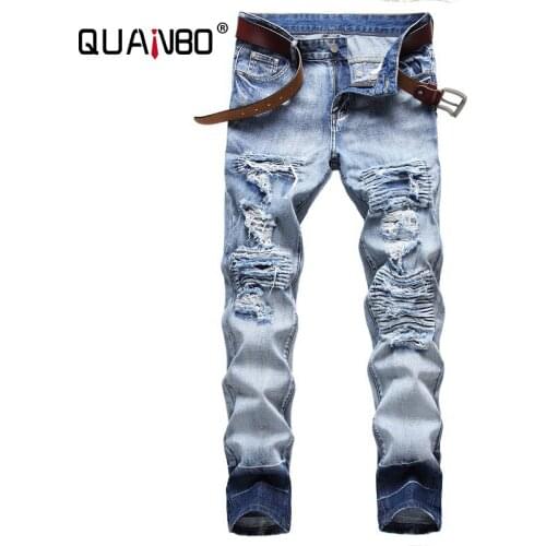 Мужские зауженные джинсы QUANBO China At AliExpress