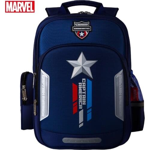 Genuine Disney Dee Marvel Elementary School Boy Backpack Captain America Cartoon Backpack School Bags for Kids
